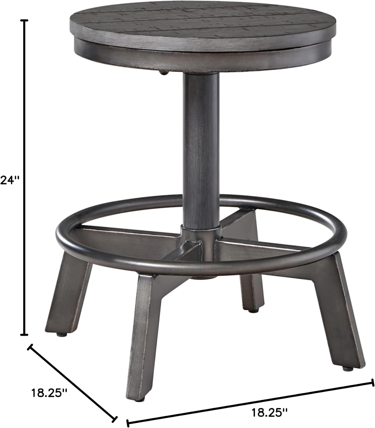 Torjin Industrial Counter Height Stool, 2 Count, Gray-2