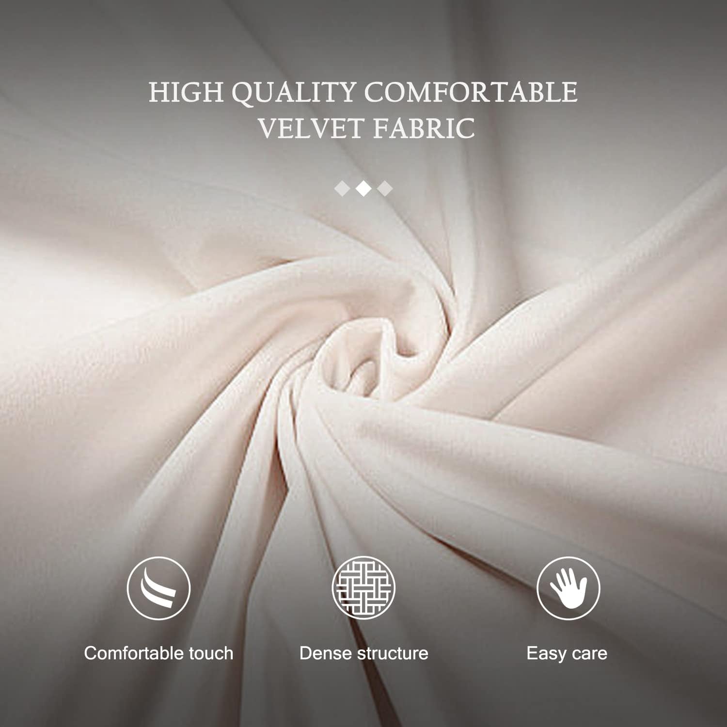 Beige Tufted Velvet Dining Chairs Set of 6-3