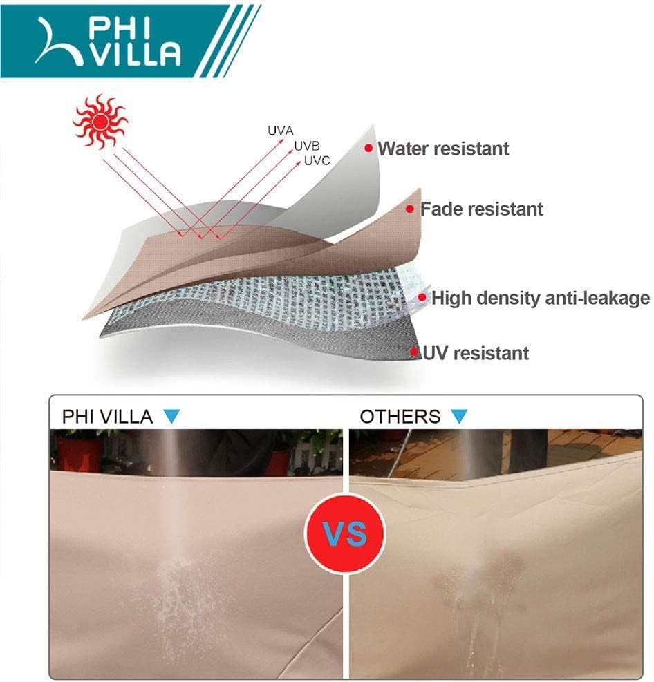 7 Piece Outdoor Dining Set with Umbrella, Patio Furniture Dining Set with Foldable Patio Chairs & Outdoor Table for Yard & Garden-4