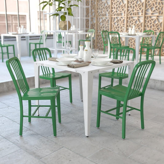 Gael Commercial Grade 2 Pack Green Metal Indoor-Outdoor Chair-1