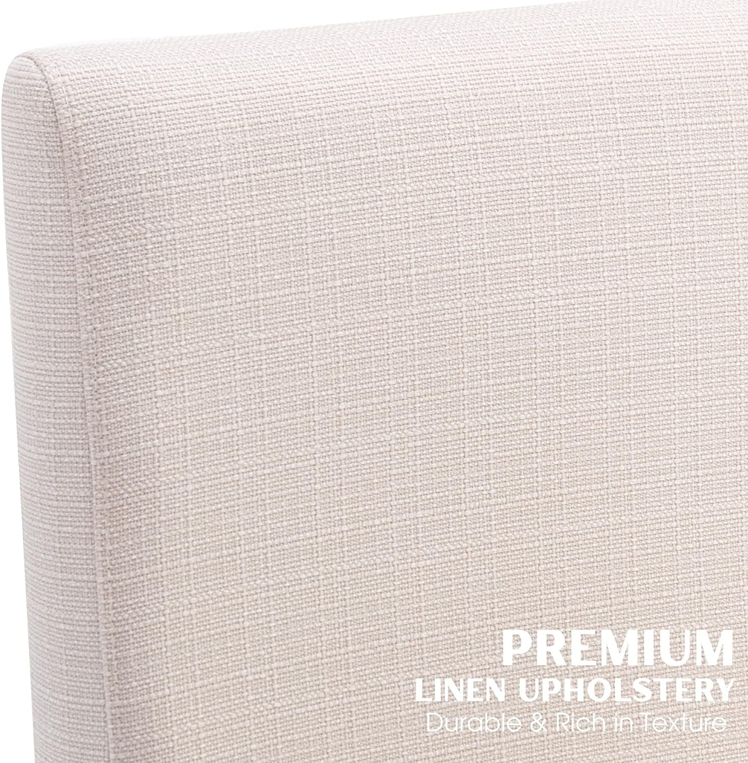 Set of 2 Mid Century Modern Dining Chairs, Cream, Golden Finish Metal Frame-4