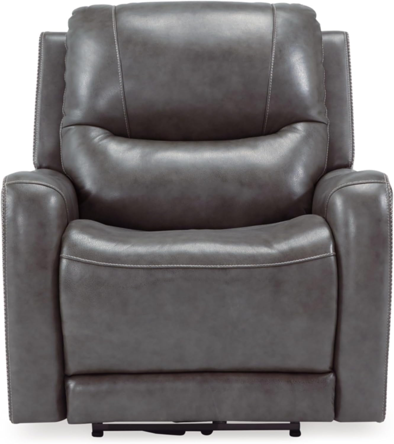 Galahad Contemporary Zero Wall Recliner with Power Headrest, Gray-4