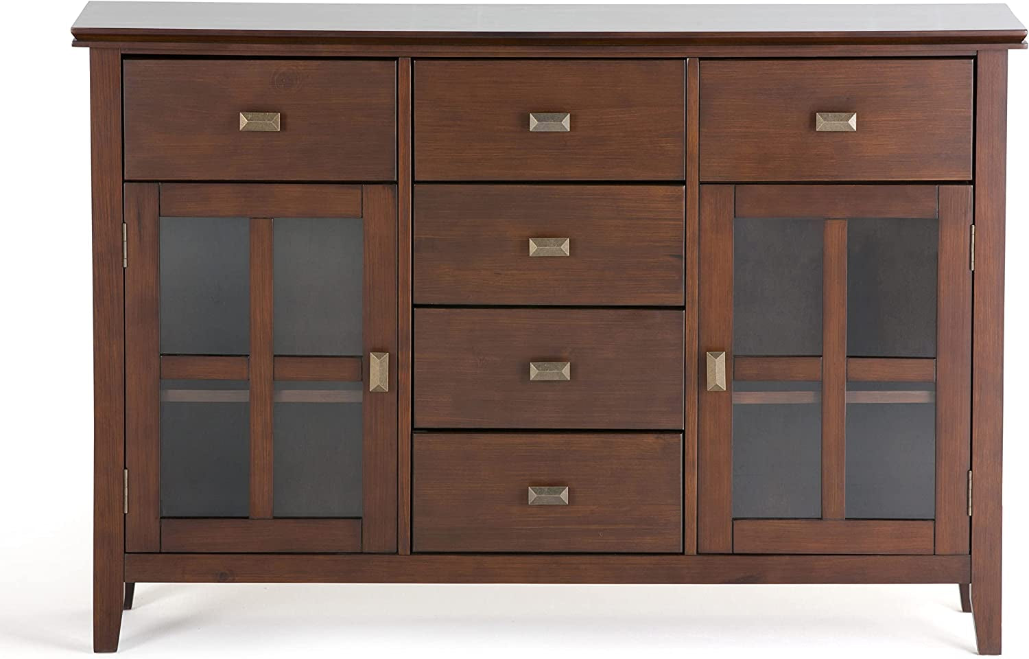 Contemporary Russet Brown Pine Wood Sideboard Buffet-3