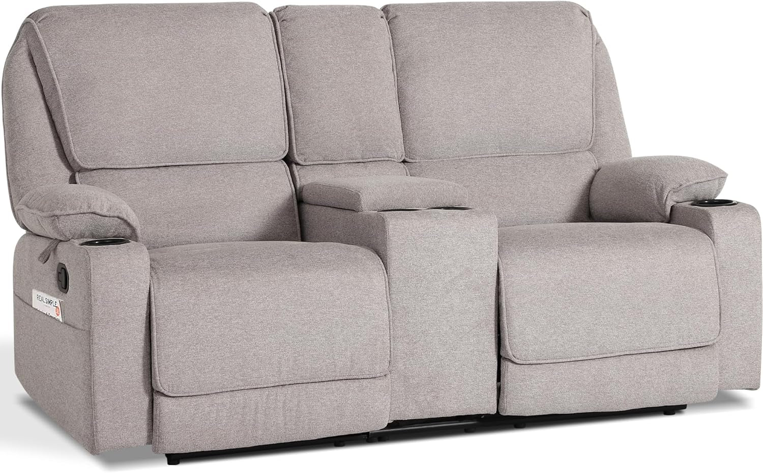67.9" RV Loveseat Recliner Double Recliner RV Sofa, Wall Hugger Reclining RV, Manual Reclining Sofa, RV Theater Seats, Home Theater Seating, RV Theater Seating, RV Furniture, Light Gray-0
