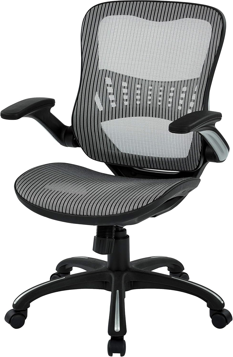 Riley Ventilated Manager'S Office Desk Chair with Breathable Mesh Seat and Back, Black Base with Grey-4