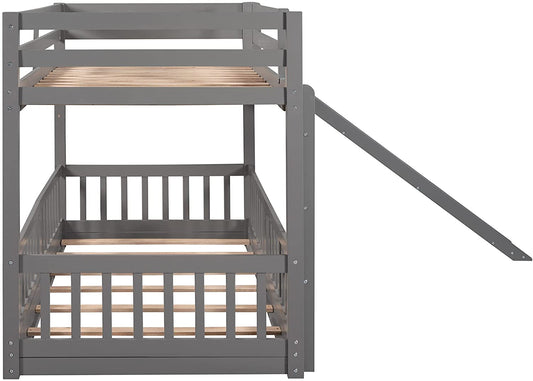 Twin Metal Bunk Bed Frame, Black-1