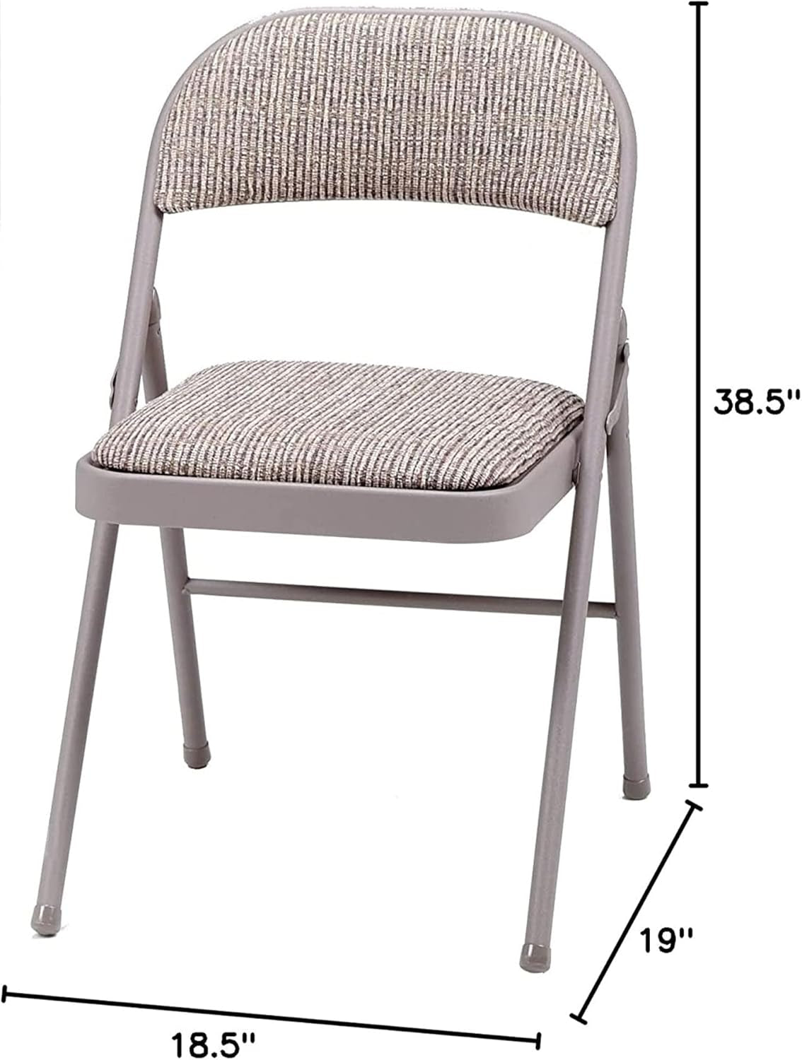 4 Pack Padded Folding Chairs, Fabric Foldable Card Table Chair, Chicory Lace-2