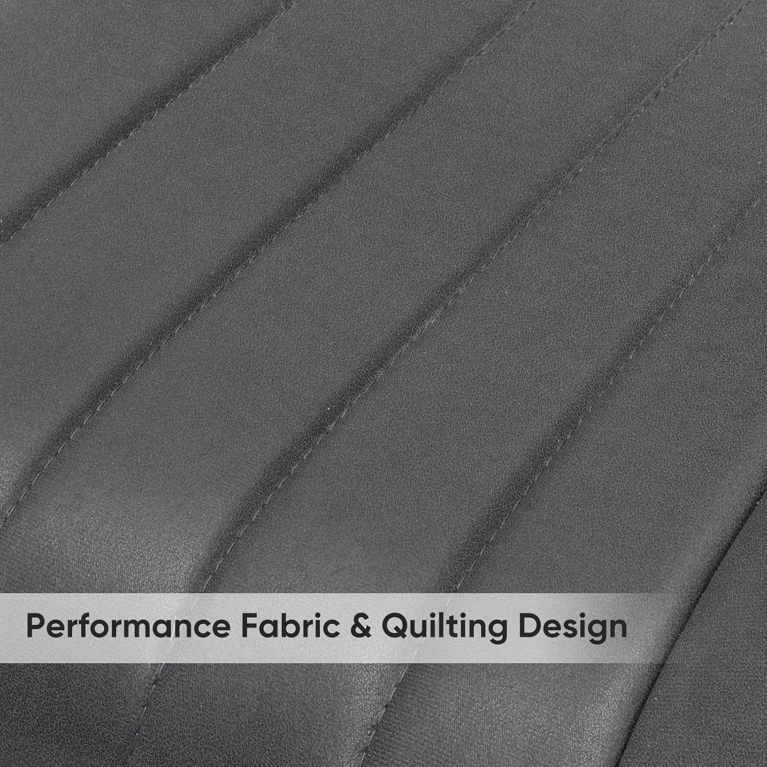 Modern Dining Chairs Set of 4, Comfy Dining Room Chairs with Thick Cushions, Upholstered Fabric Kitchen Side Chairs with Metal Legs, Dark Grey-4