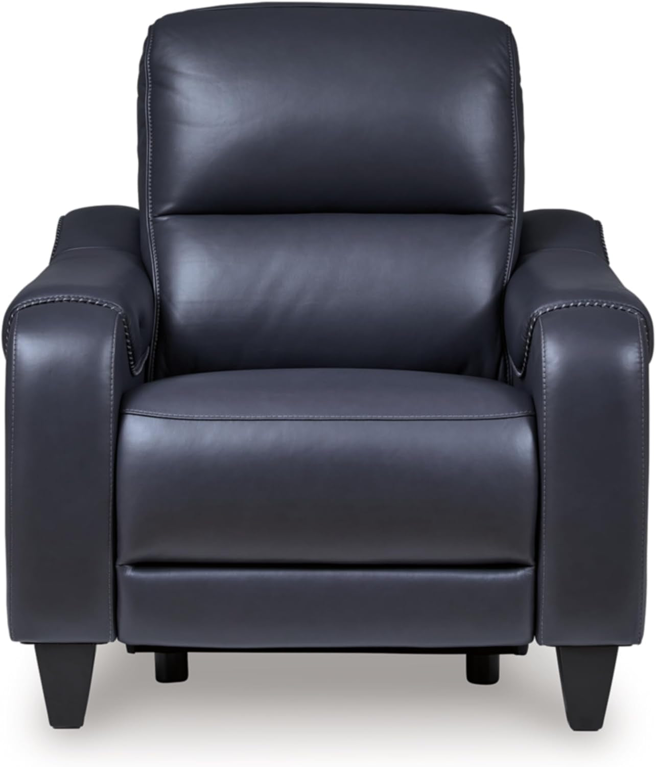 Mercomatic Contemporary Leather Match Wall Hugger Power Recliner with Adjustable Headrest and USB Ports, Blue-3