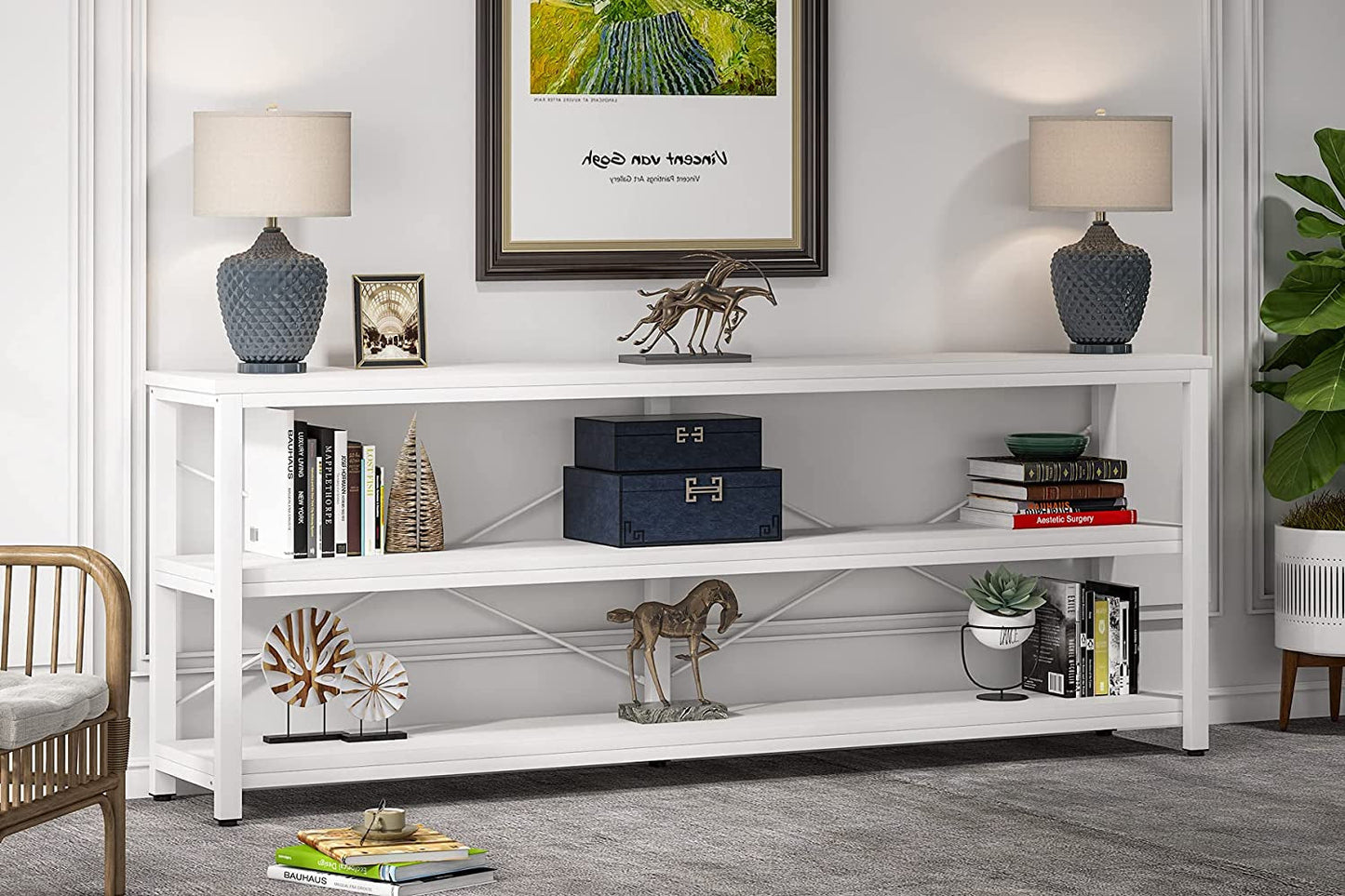 Extra Long 3-Tier TV Console with Storage-2