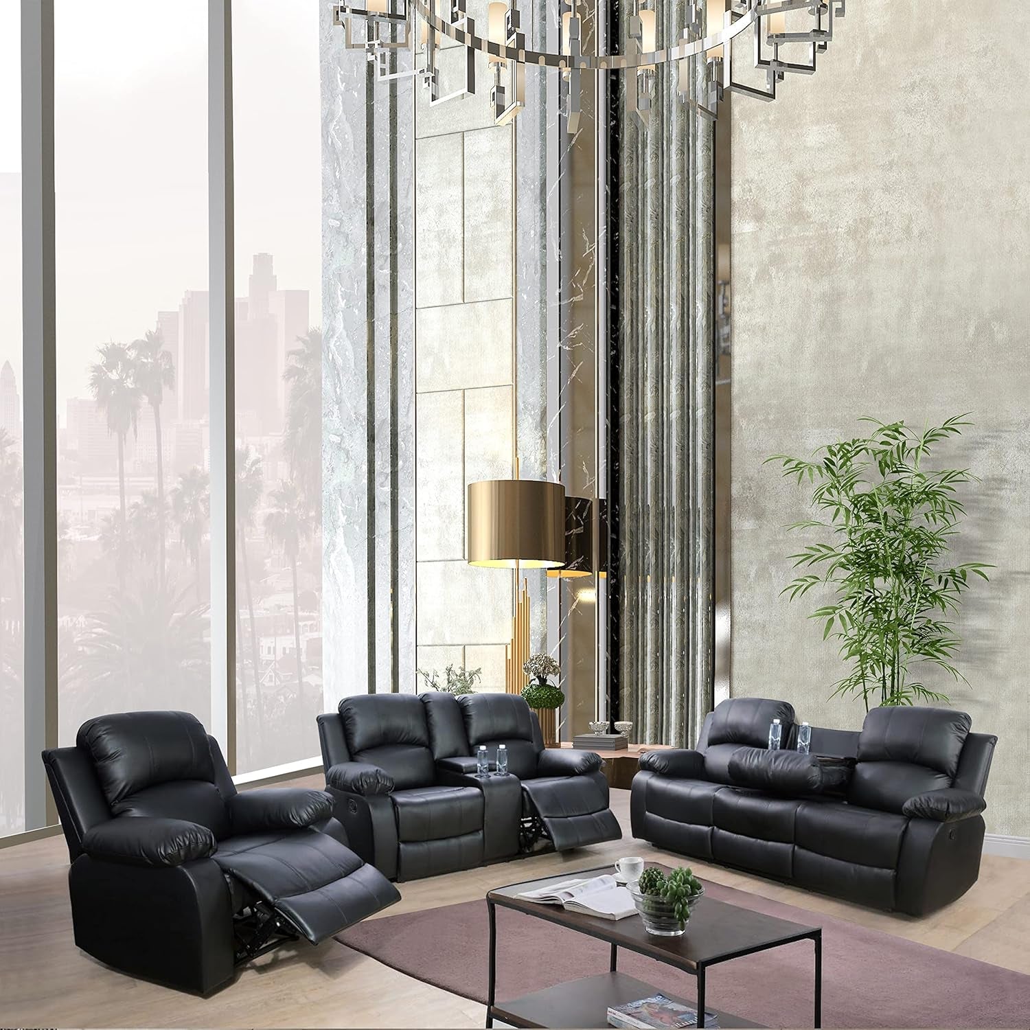 Beverly Fine 3 Piece Recliner Living Room Set-0