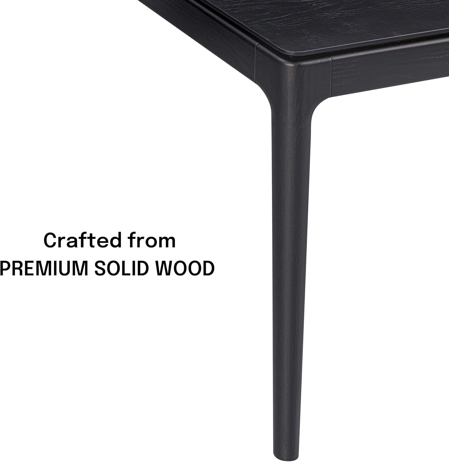 Mingle 55 Inch Modern Design, Rectangular Dinner Table for Dining Room, Living Room Furniture, Effortless Assembly, Burnt Black-2