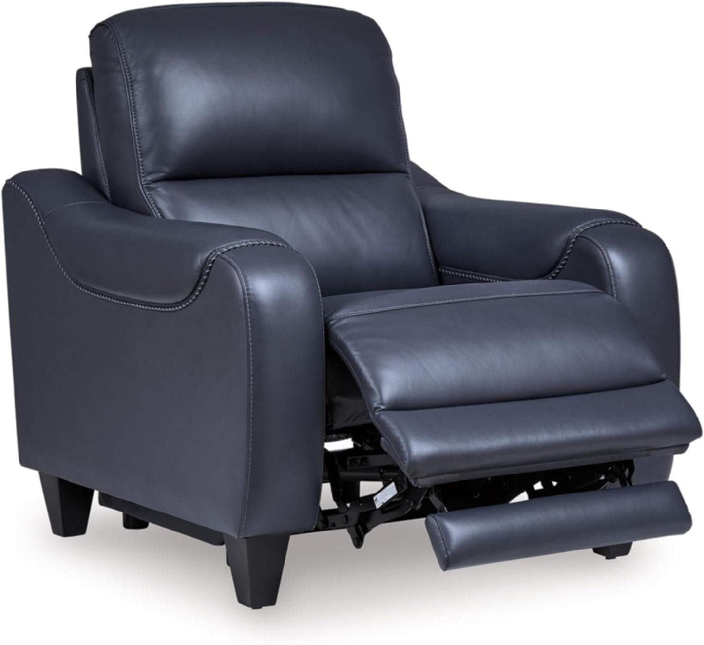 Mercomatic Contemporary Leather Match Wall Hugger Power Recliner with Adjustable Headrest and USB Ports, Blue-2