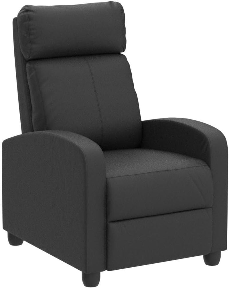 Lazy Recliner Massage Recliner Chair Living Room Sofa Reading Chair Home Theater Seating Modern Chair Easy Lounge PU Leather Padded Seat Backrest Black, 39.8 X 27 X 34 Inches (SS-AC207-B)-4