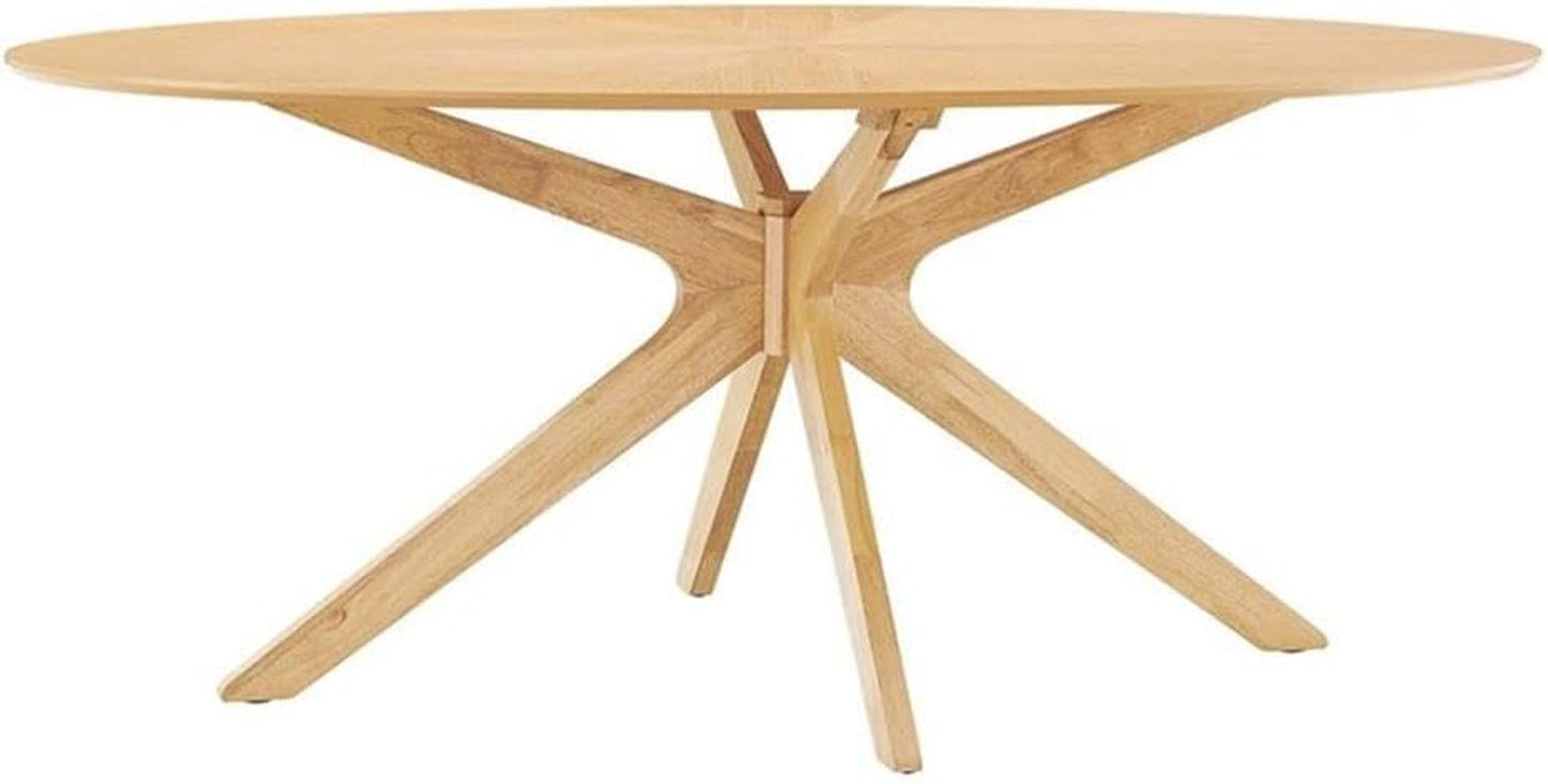 EEI-3849-OAK Crossroads 71" Oval Wood Dining Table, Oak-0
