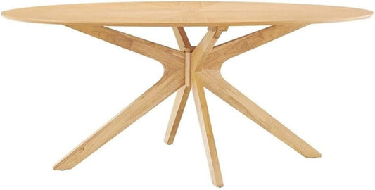 EEI-3849-OAK Crossroads 71" Oval Wood Dining Table, Oak-0