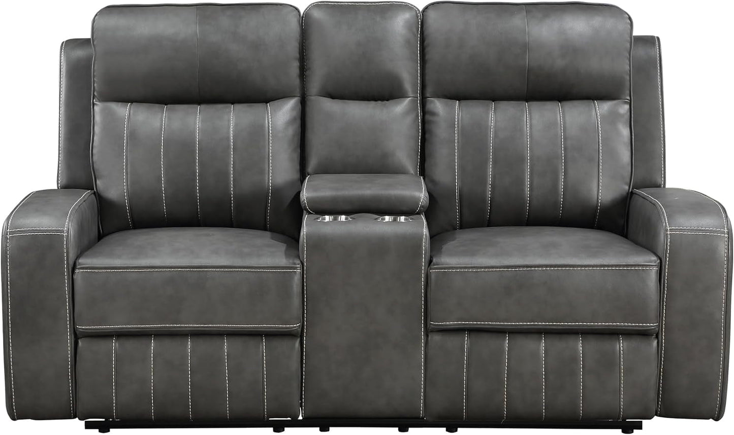 Gray Reclining Loveseat rana-3
