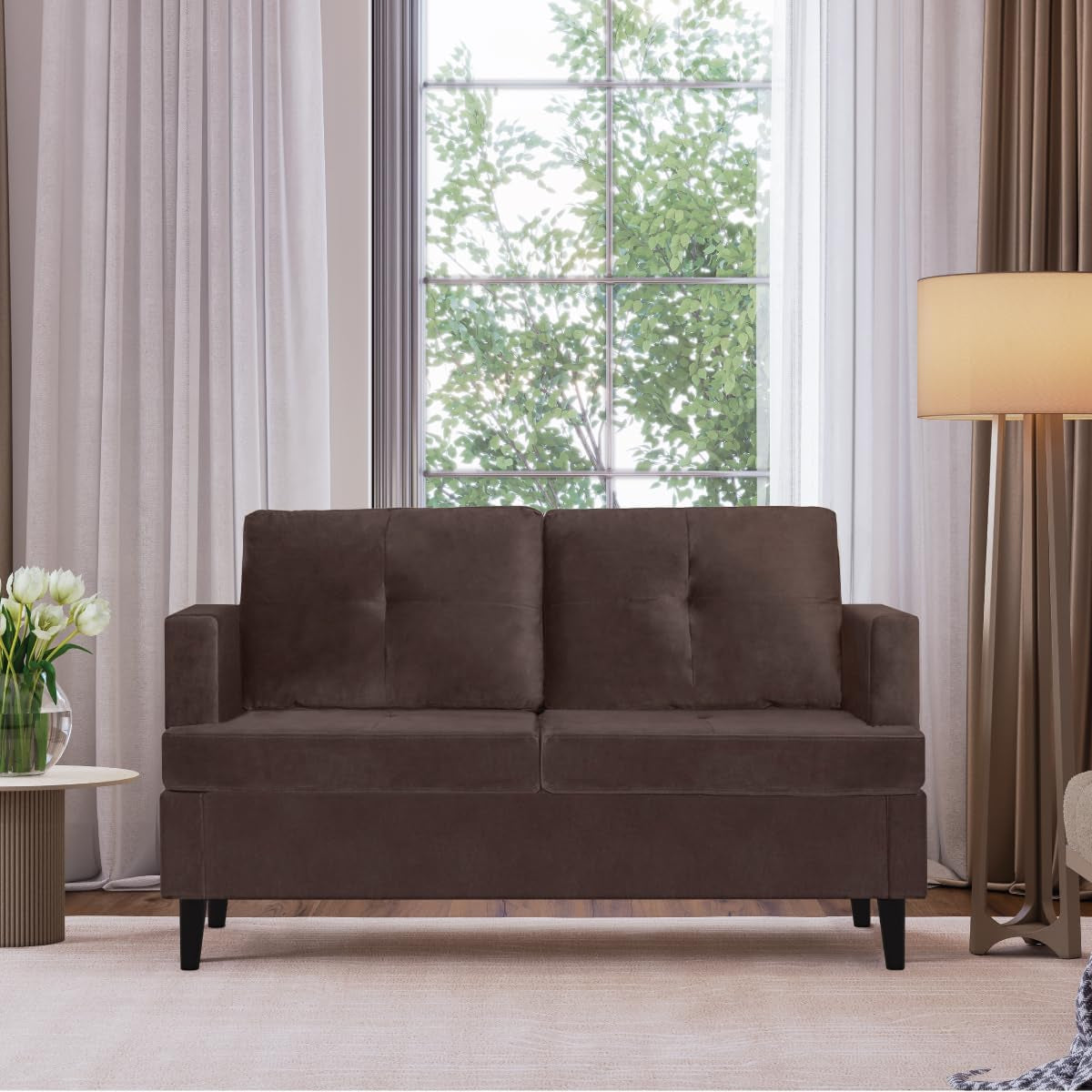 Velvet Small Loveseat: Perfect for Small Spaces-4