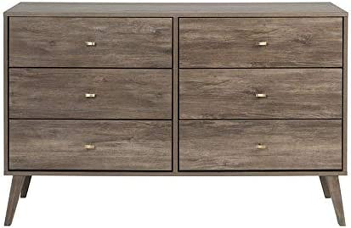 Mid-Century 6-Drawer Dresser, Drifted Gray-3