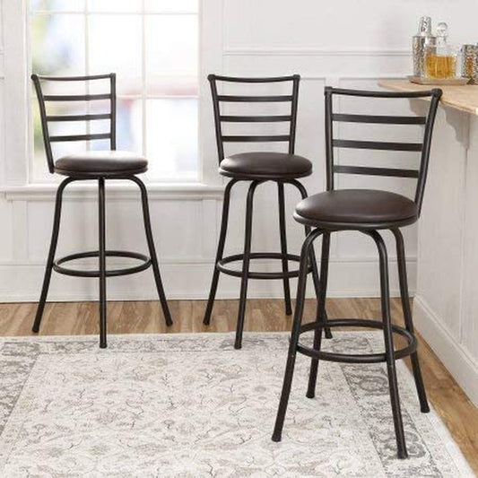 Adjustable-Height Swivel Barstools, Set of 3-0