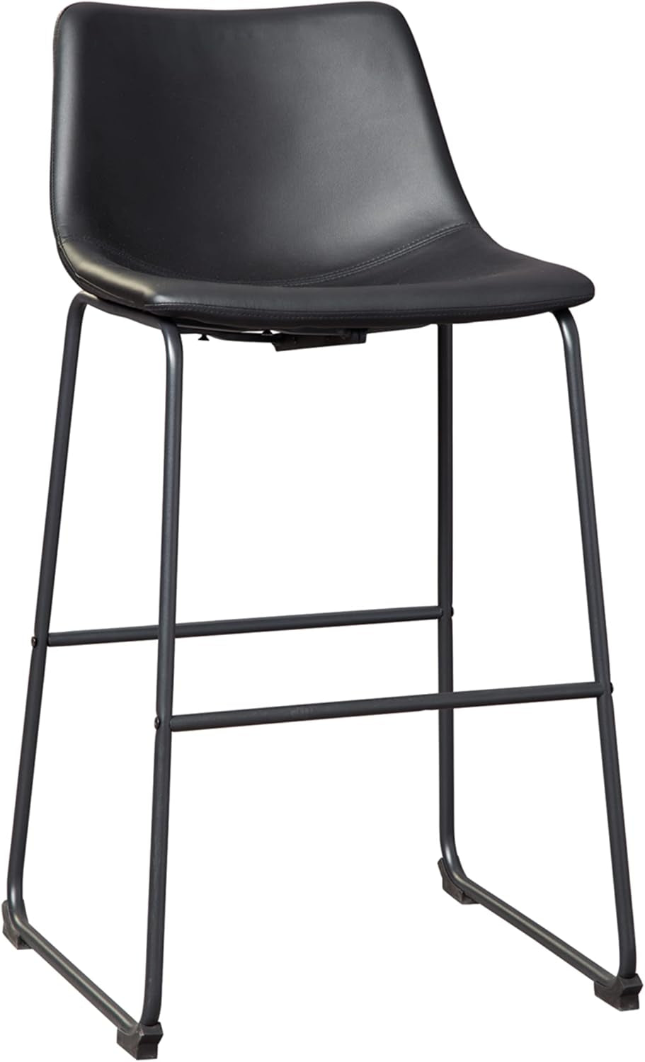 Centiar Modern Faux Leather 28.75" Pub Height Bucket Seat Barstool, Set of 2, Black-4