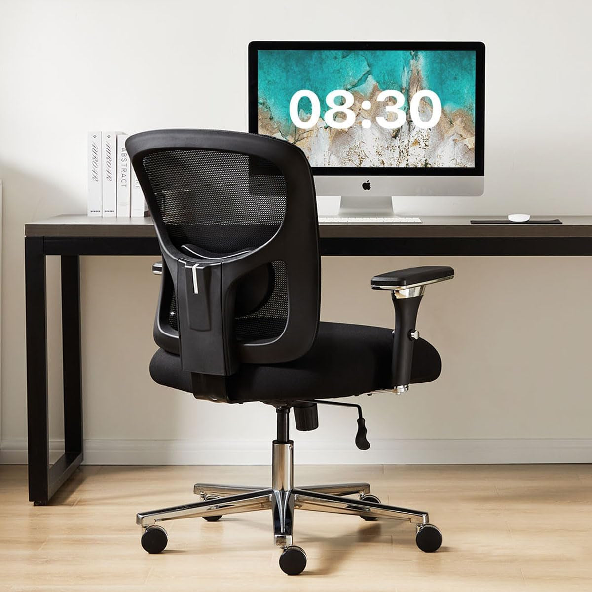 Big and Tall Office Desk Chair with Lumbar Support, 500Lbs Heavy Duty Mesh Ergonomic Computer Chair with Arm and Wide Comfy Seat, Wheels for Adult-1