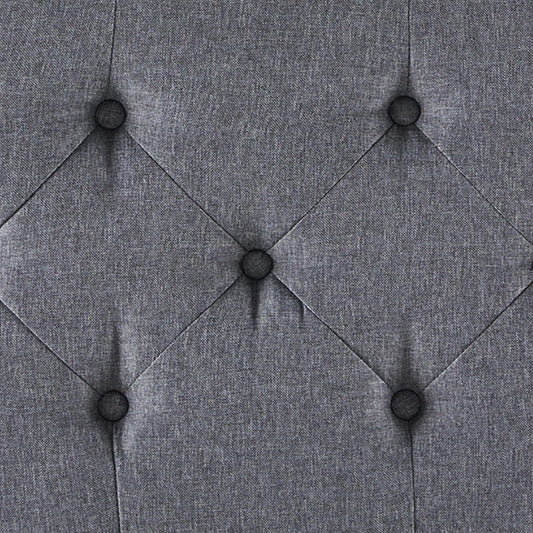 Button-Tufted Ottoman with Storage - Grey-1