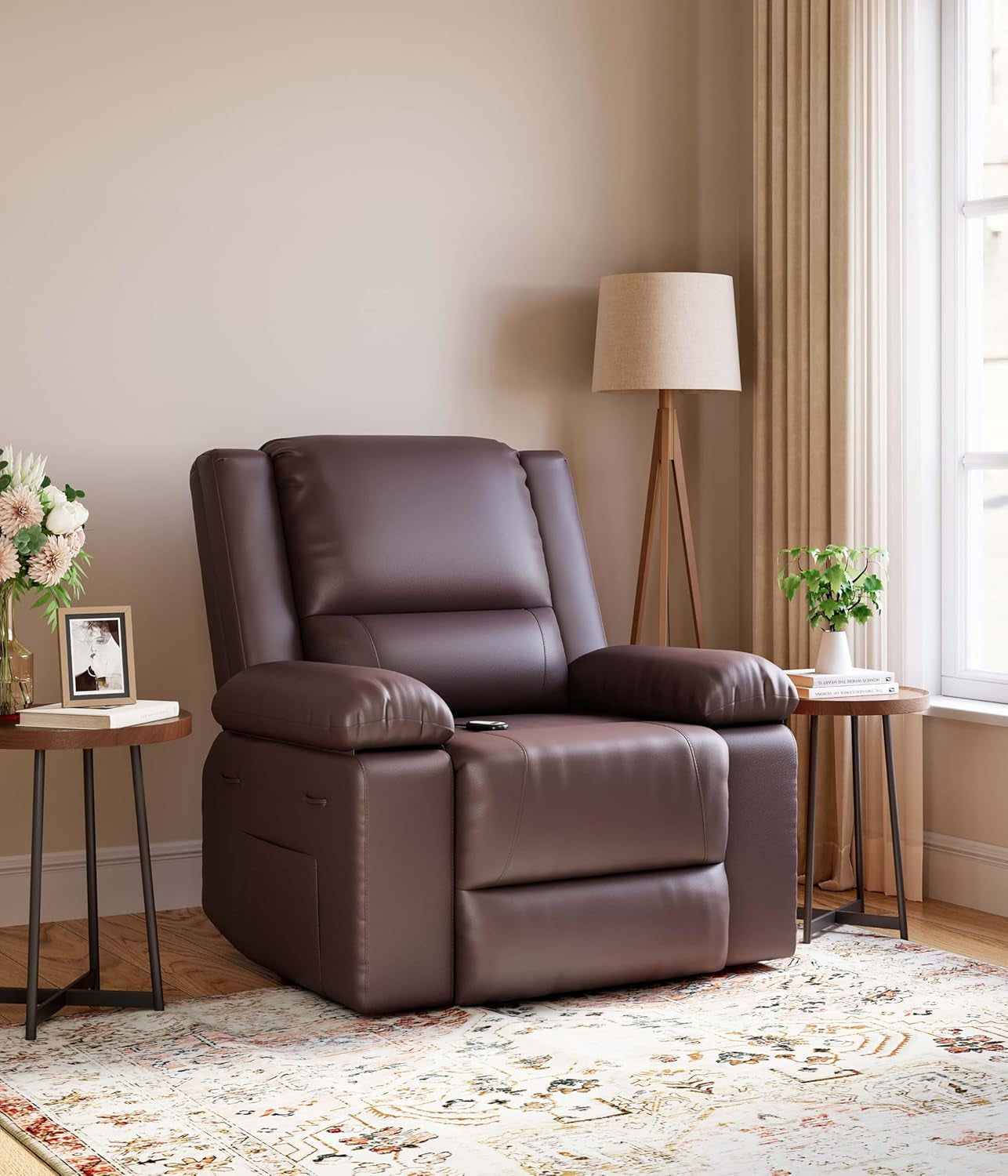 Oversized Wide Power Lift Recliner Chair - Heat and Massage, Adjustable Back and Legs, PU Leather Electric Lift Chair Designed for the Elderly and People with Mobility Impaired-1