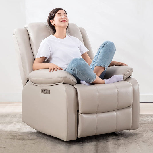 Electric Glider Reclining Chair, Cream-0