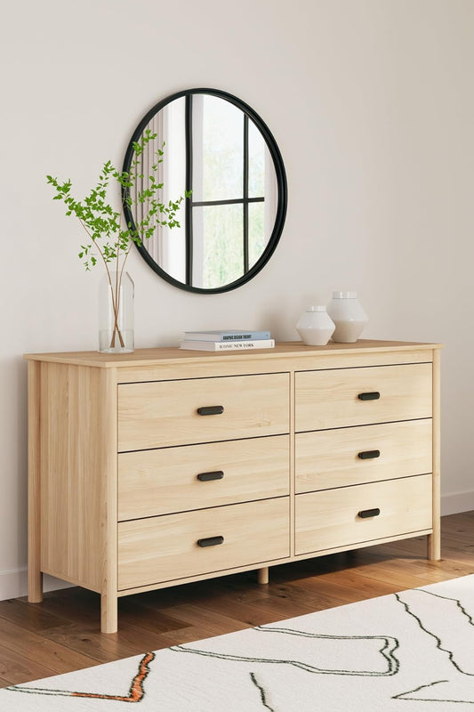 Light Brown Dresser with 6 Drawers-0