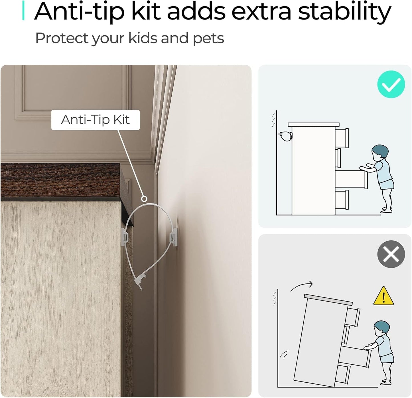 8 Drawers Dresser for Bedroom, Wood Bedroom Dresser Modern Drawer Chest, 8 Chest of Drawer, Tall Dresser for Closet, Dressers Organizer for Living Room, Closet, Hallway-2