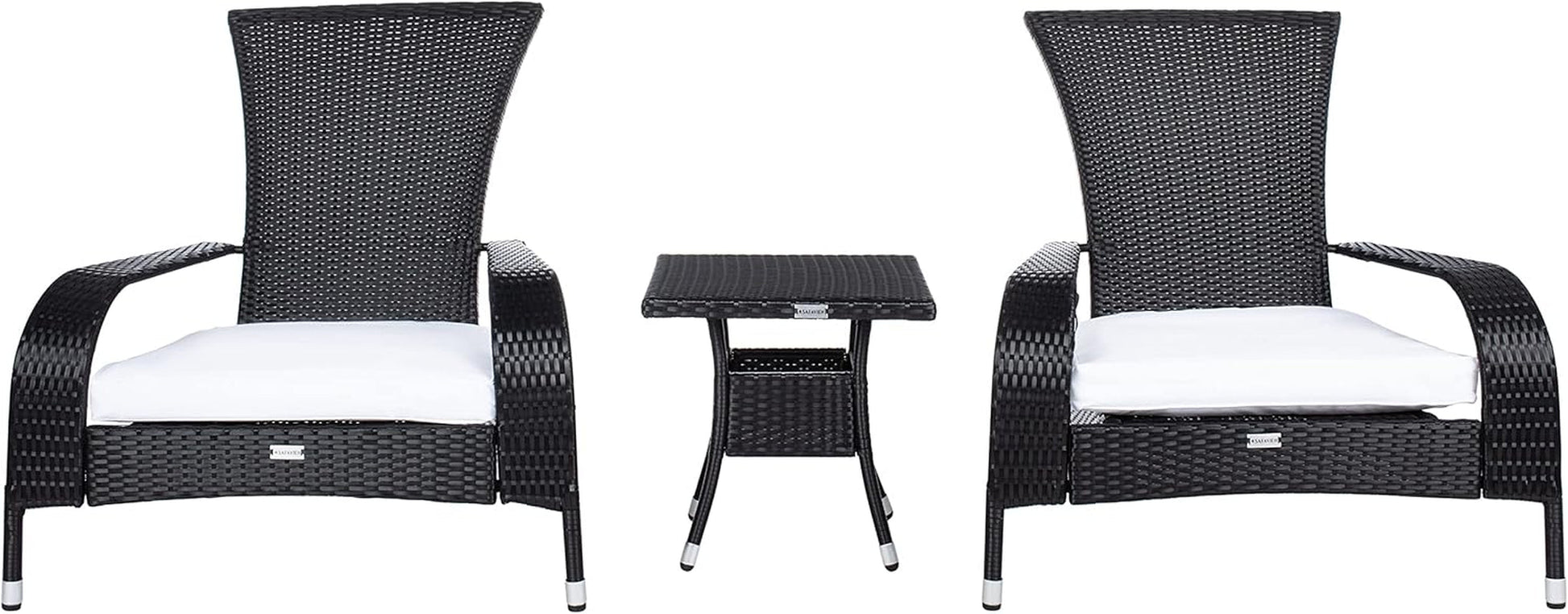 Outdoor Collection Edna Black/White Cushion 3-Piece Lounge Set PAT7719A-3