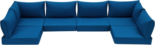 Outdoor Replacement Cushions for Patio Furniture,Water-Repellent Sofa Cushions for 6-Seat Rattan Wicker Sectional Patio Conversation Sets,14-Piece Cushions Set for Outdoor Couch-Blue-0