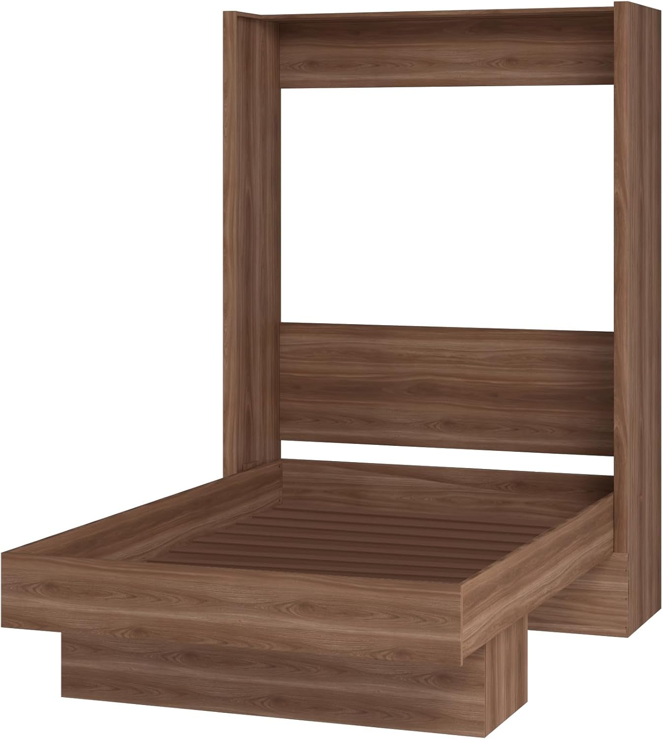 Easy-Lift Full Murphy Wall Bed with Shelf Storage-3