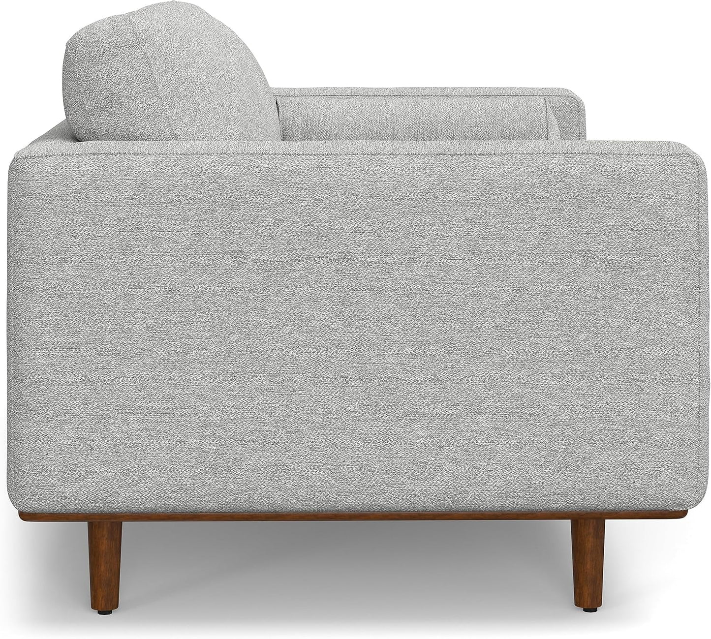 Morrison Mid-Century Modern 72 Inch Wide Sofa with Ottoman Set in Mist Grey Woven-Blend Fabric for the Living Room and Family Room-4