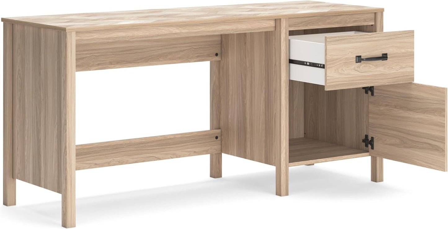 Battelle Home Office Desk, 60" W X 20" D X 29" H, Light Brown-4