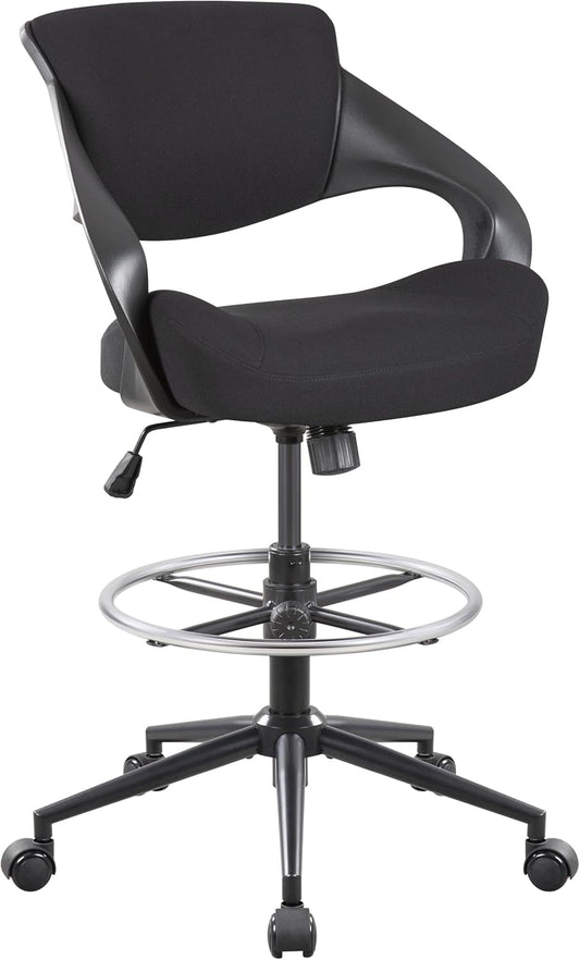 Ergonomic Drafting Chair,Standing Computer Desk Chair,Foot Ring,Lumbar Support,Swivel Task Chair-Black-0