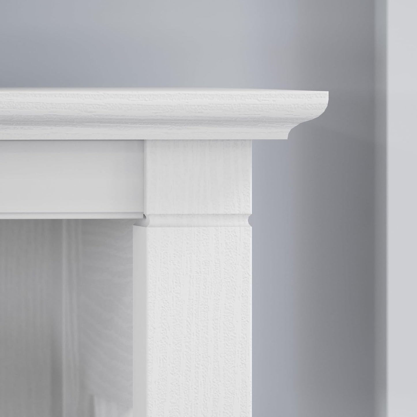 Bush Furniture Tall 5 Shelf Bookcase for Living Room or Home Office, Large Bookshelf, Modern Farmhouse Style, Key West Collection, Pure White Oak-3