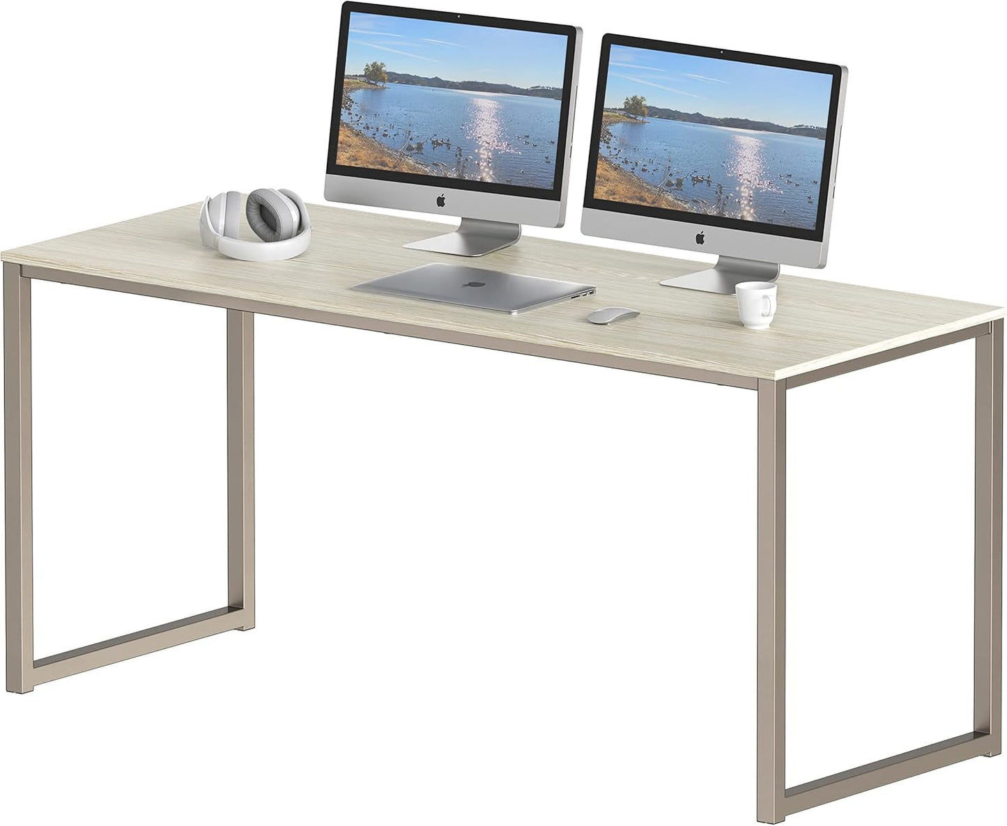 Home Office 55-Inch Computer Desk, 24" Deep, Maple-0