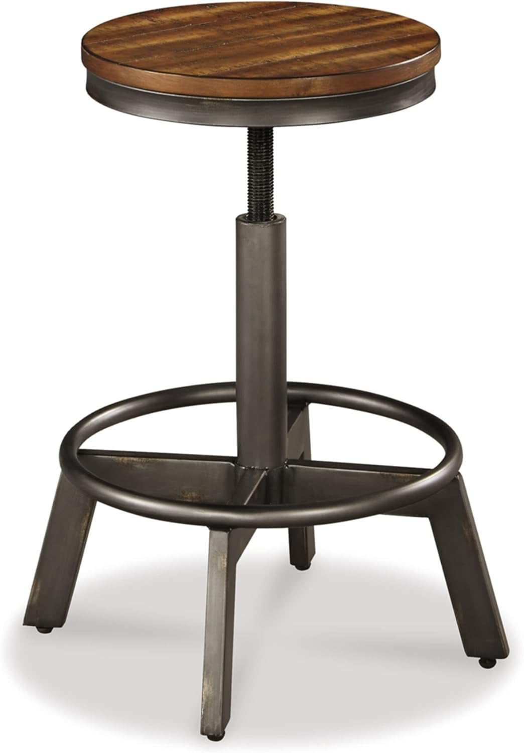 Torjin Industrial 24" Adjustable Height Barstool, 2 Count, Brown-2
