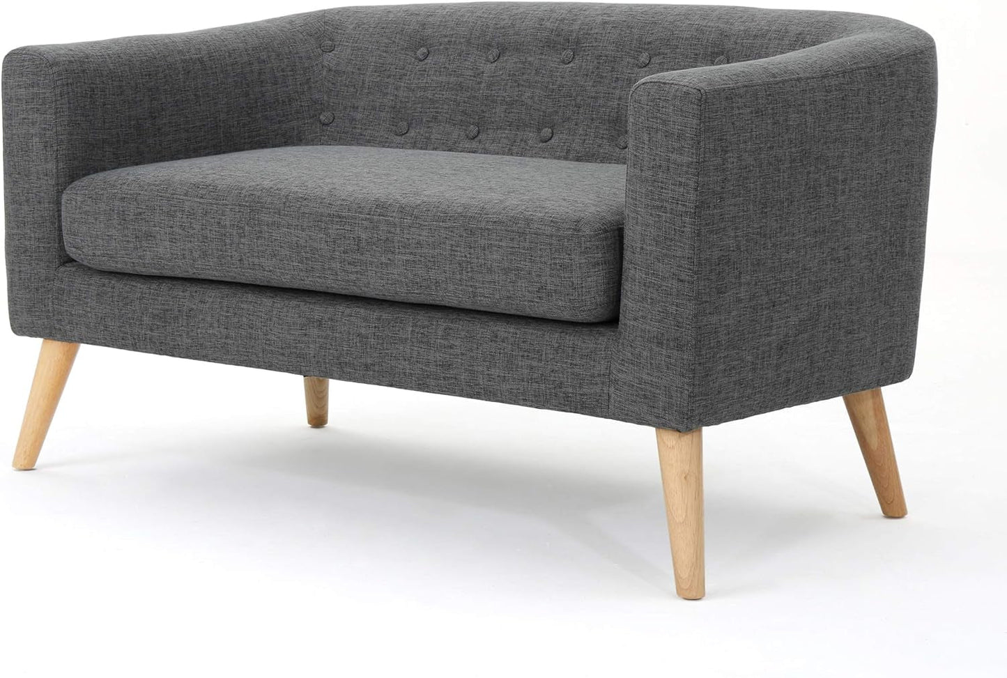 Grey Mid-Century Loveseat: Modern, Stylish Design-1