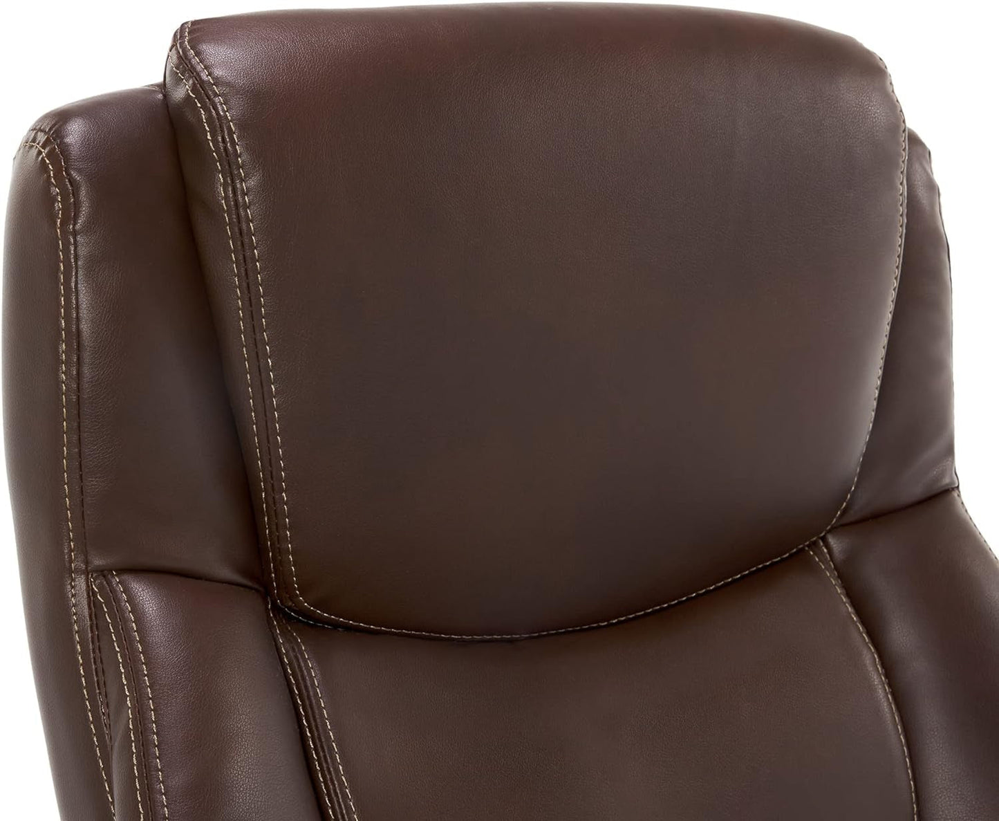 Delano Big & Tall Executive Office Chair, High Back Ergonomic Lumbar Support, Bonded Leather, Brown-3