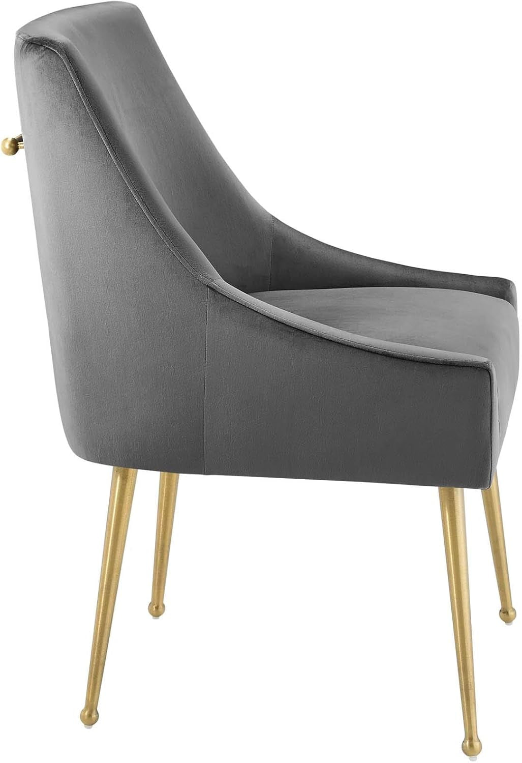 Discern Upholstered Performance Velvet Dining Chair, Gray-2