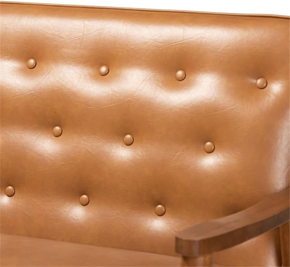 Walnut Finished Wood 3-Piece Living Room Set-4