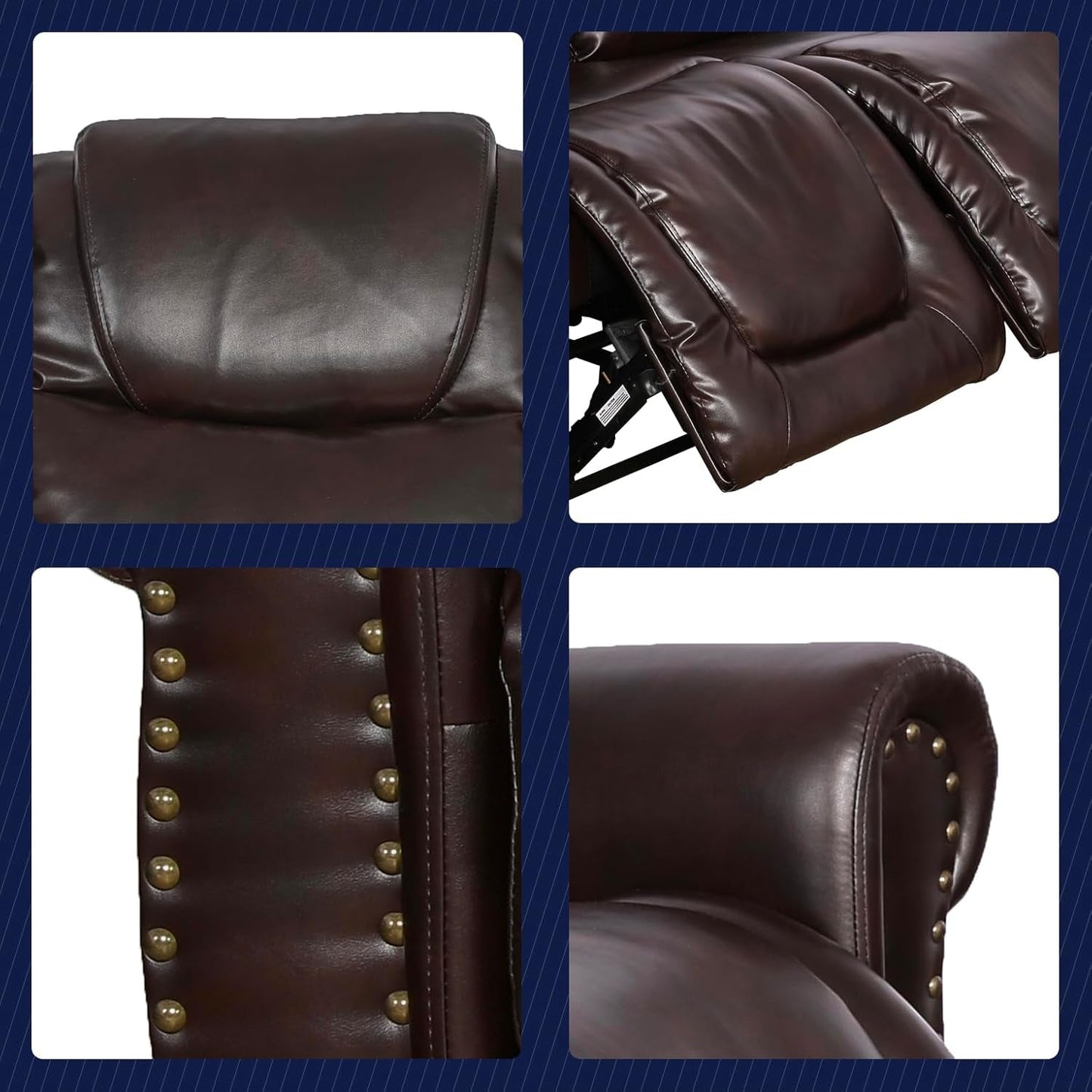 2 Piece Faux Leather Recliner Living Room Set-4