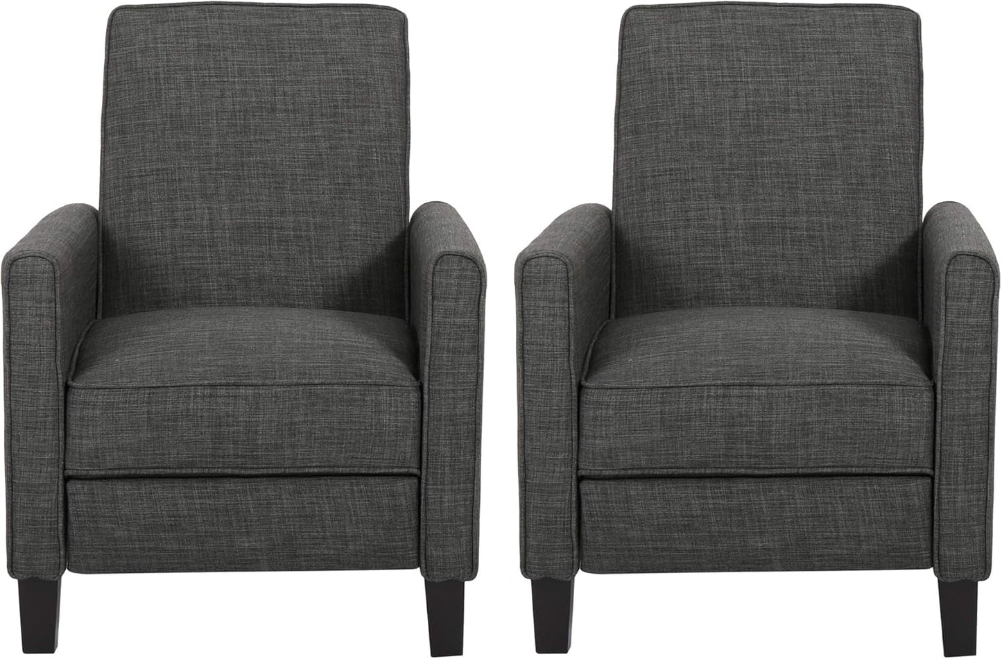 Emmie Fabric Recliner (Set of 2), Moss Gray, Dark Brown-0