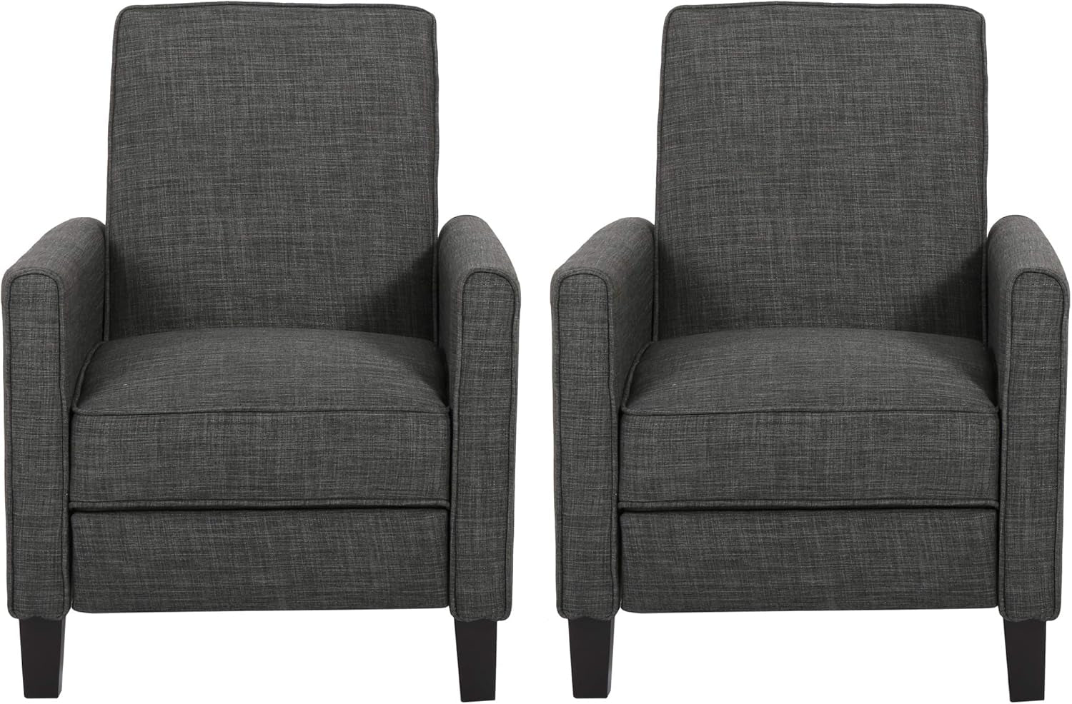 Emmie Fabric Recliner (Set of 2), Moss Gray, Dark Brown-0