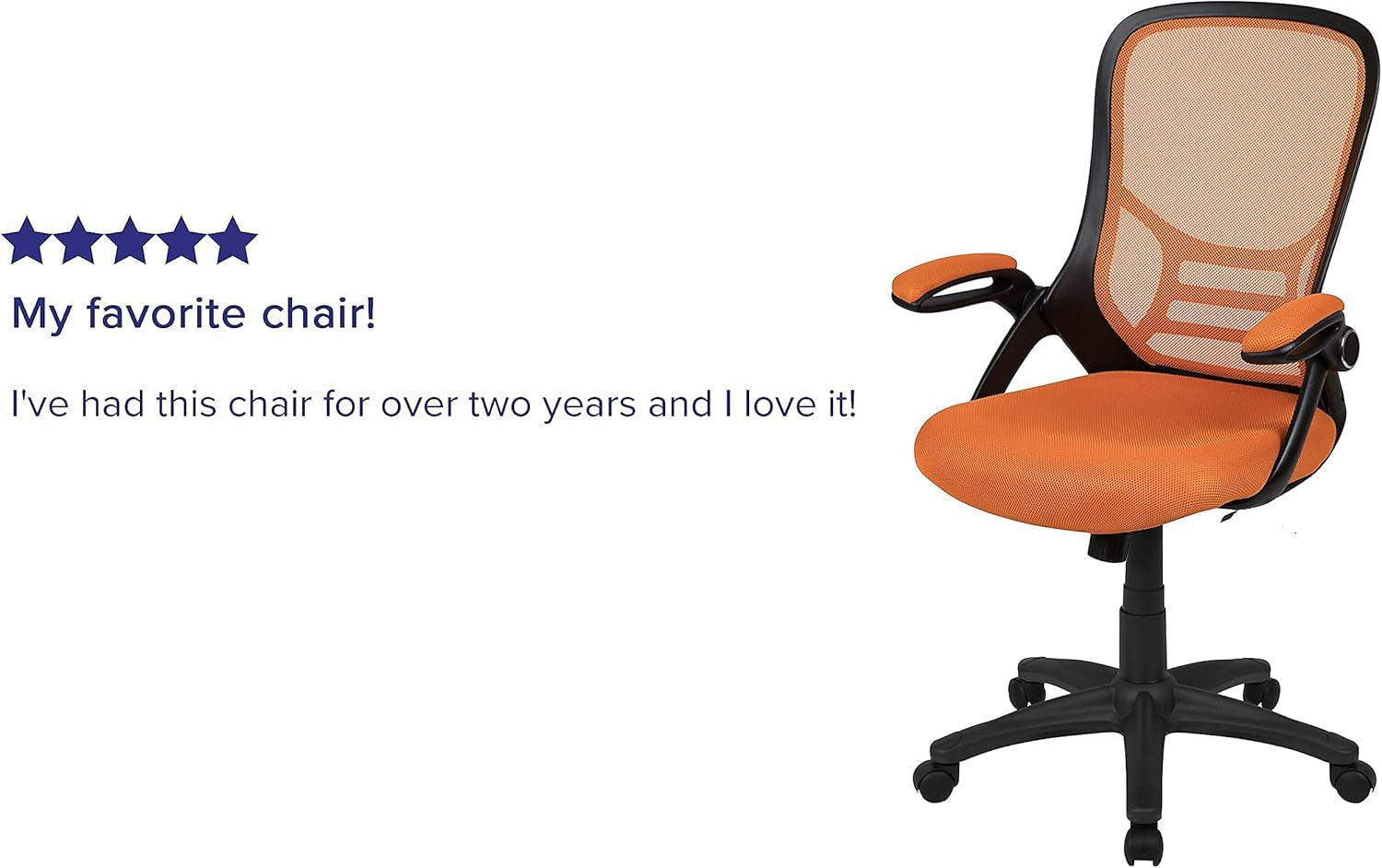Porter Mesh High Back Ergonomic Swivel Office Chair with Lumbar Support, Flip-Up Arms, Tilt Lock/Tilt Tension, Height Adjustable, Black/Black Frame-4