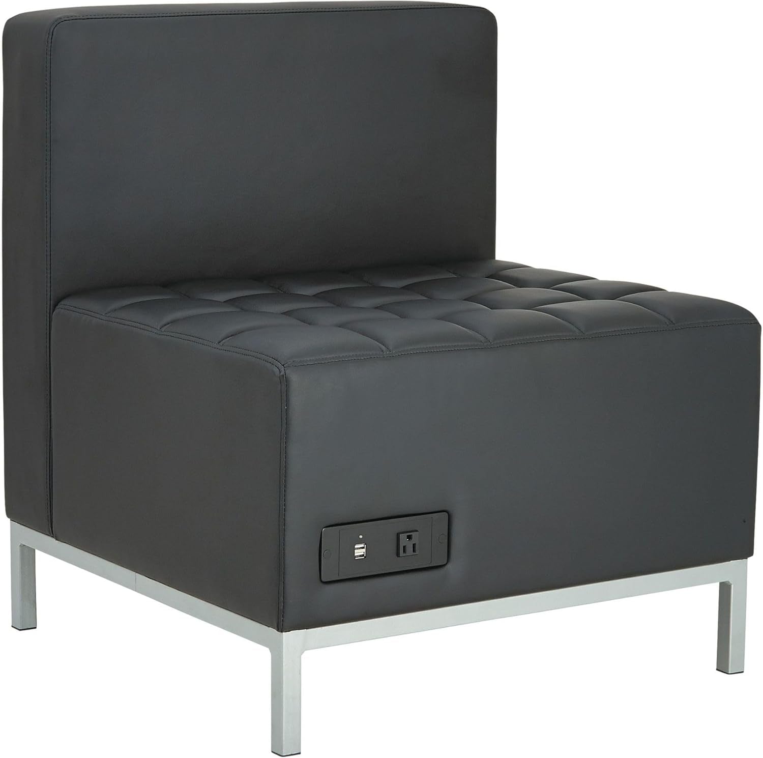 ALEQB8116P 26.38 In. X 26.38 In. X 30.5 In. QUB Series Powered Armless L Sectional - Black-0