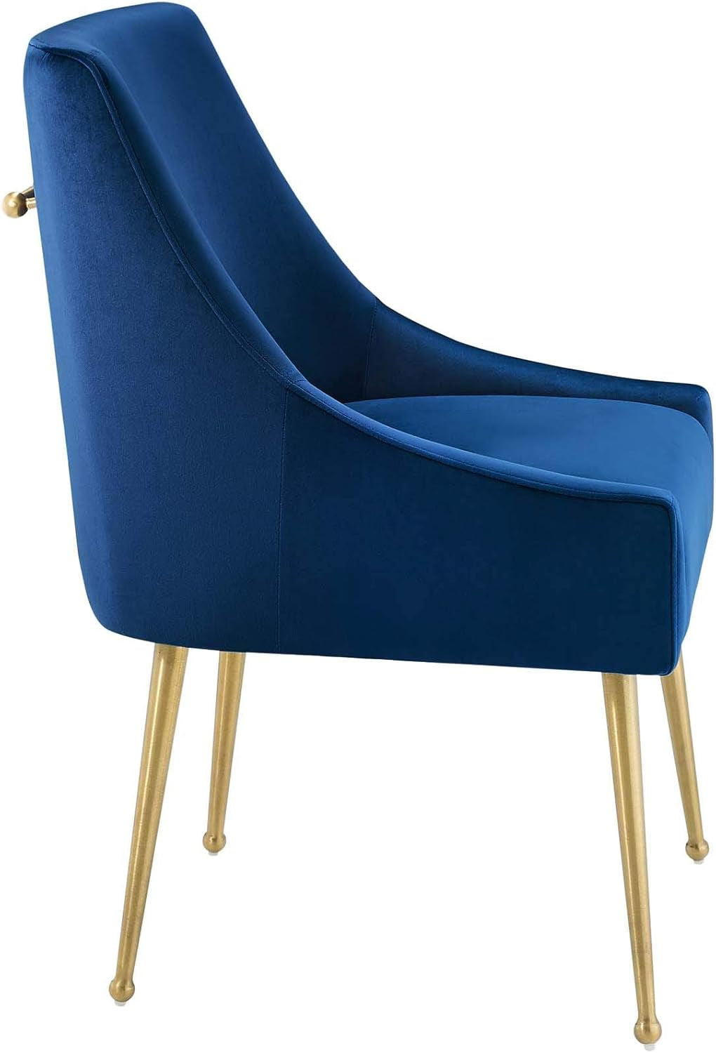 Discern Upholstered Performance Velvet Dining Chair, Navy-2